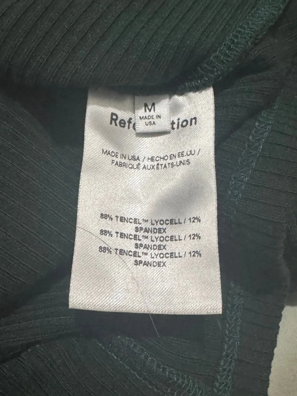 Reformation Paige Rib Knit Crop Top size Medium